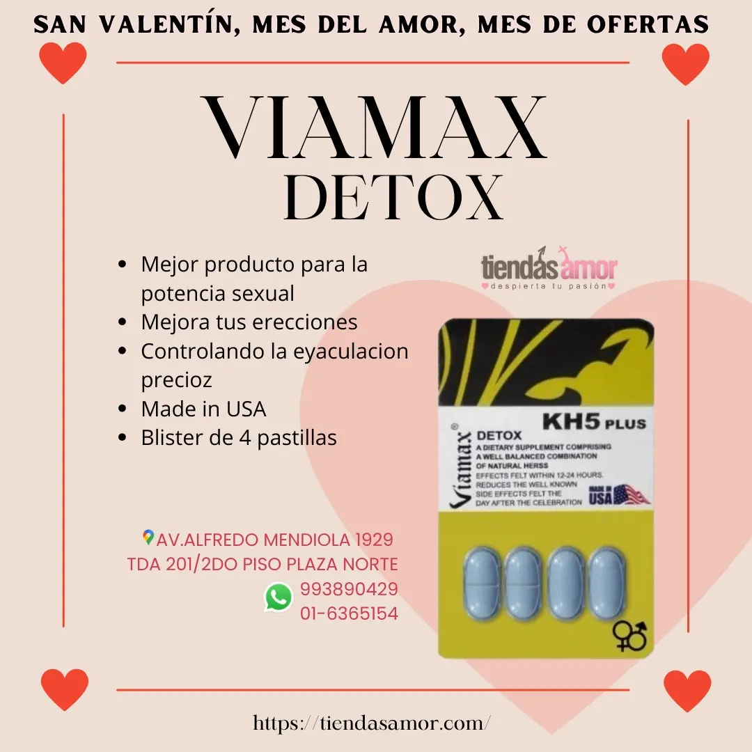 Viamax Detox KH5 Plus erecciones duras como una roca - TIENDAS AMOR 
