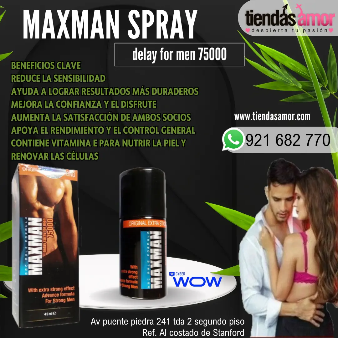 Maxman Dela y Spray 7500 prolonga el placer de hacer el amor