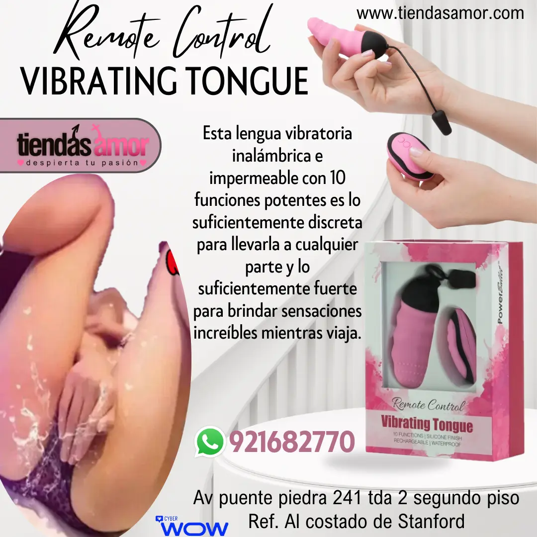 Power Bullet Lengua vibradora con control remoto color rosa