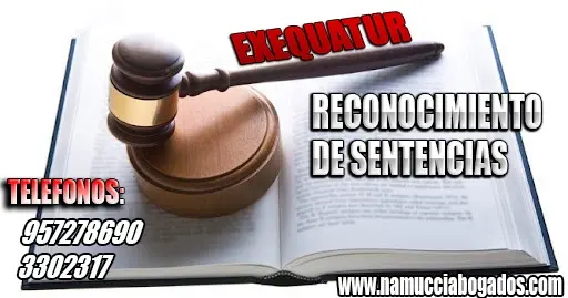 RECONOCIMIENTO DE SENTENCIA DE DIVORCIO O EXEQUATUR