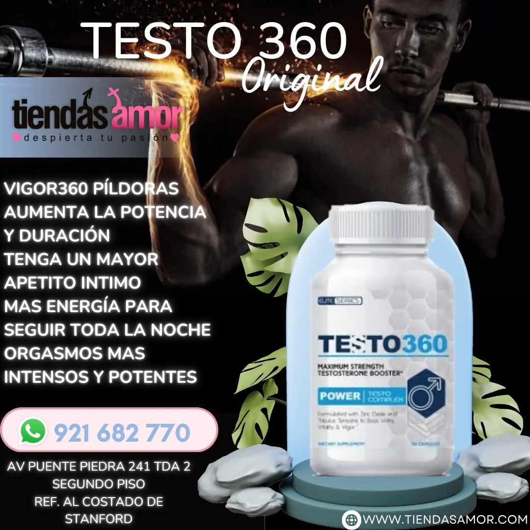 Testo 360 Testosterone 60 Caps ERECCIONES FUERTES Y DE LARGA DURACIÓNPLACER SEXUAL AL MÁXIMO
