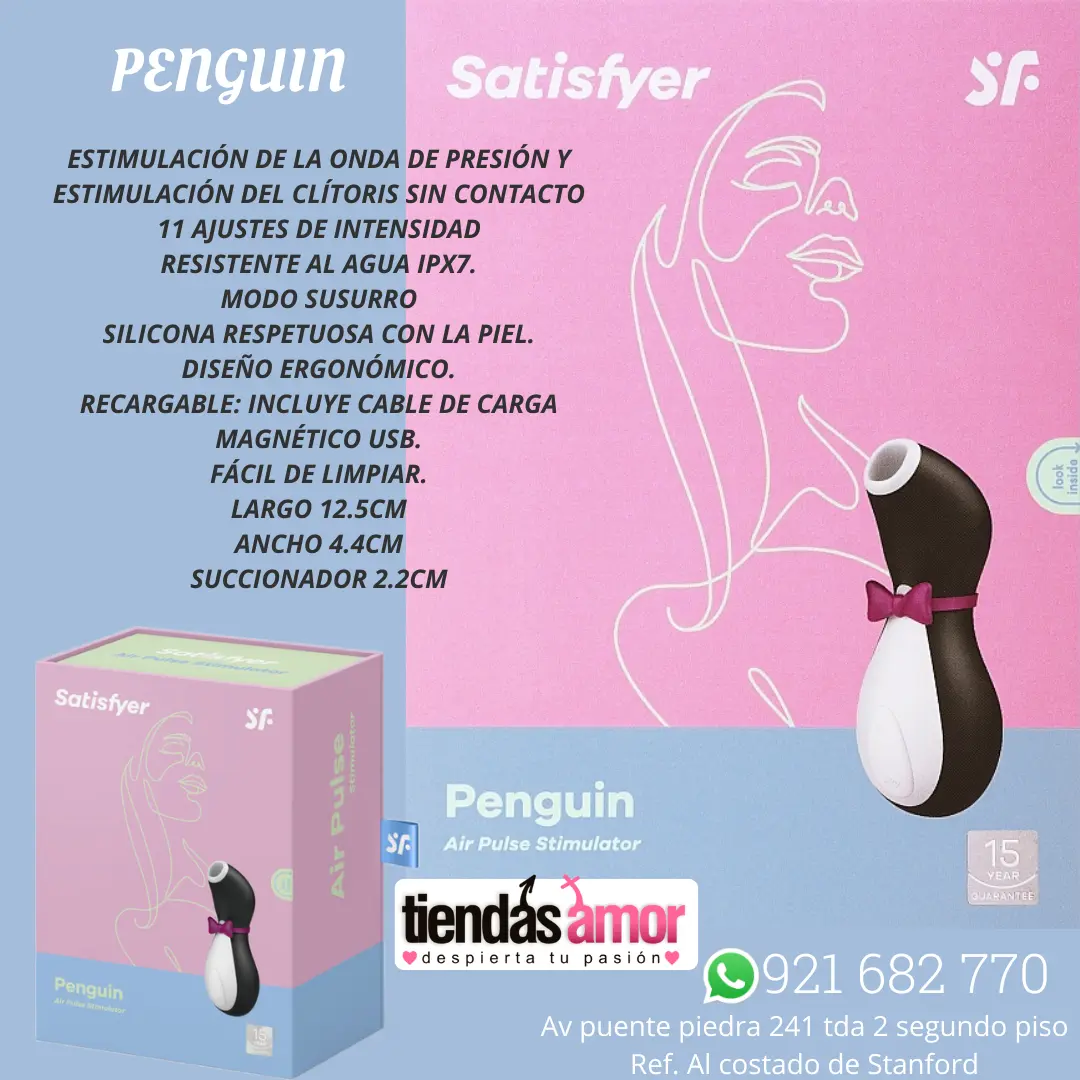 SATISFYER PENGUIN Estimulador de clítoris Air potencia máxima