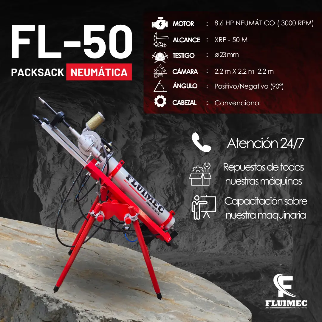 PACKSACK NEUMÁTICA FL50 EQUIPO PARA MINERIA