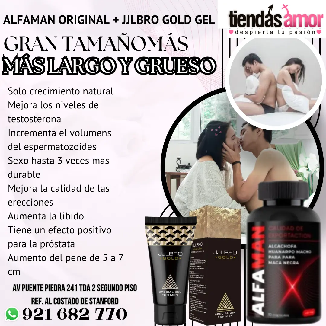 JJLBRO GOLD Gel Alfaman Original 100 Original es la manera más confiable y segura para Agrandar y Engrosar el Pene 