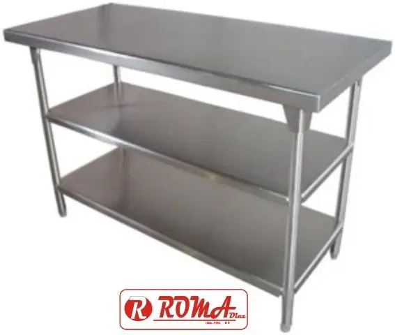 MESA DE TRABAJO ACERO INOXIDABLE ROMA DIAZ