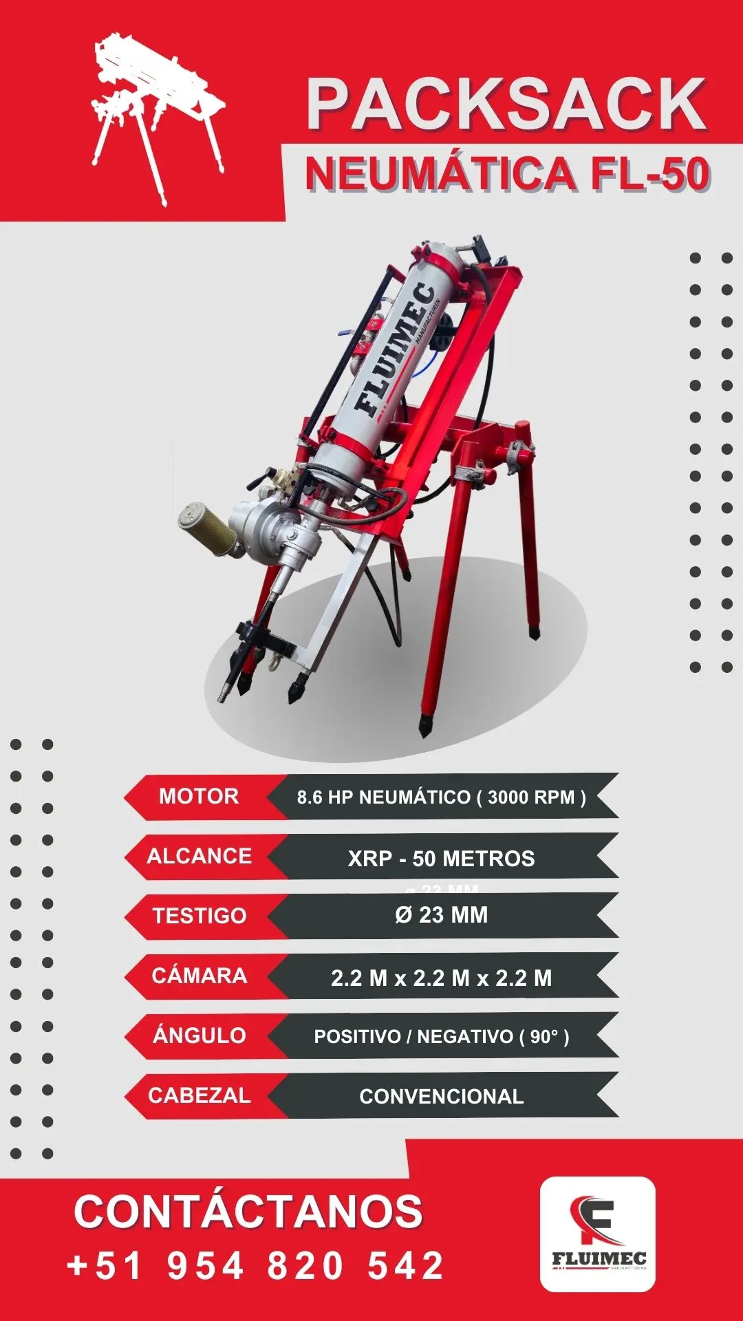 PACKSACK NEUMATICA FL50 equipo para industria minera 