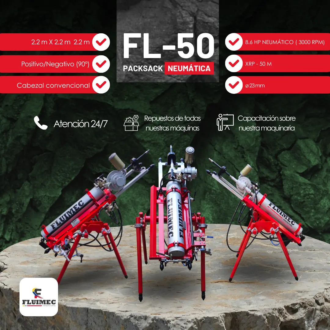 PACKSACK NEUMÁTICA FL50 equipo para industria minera 