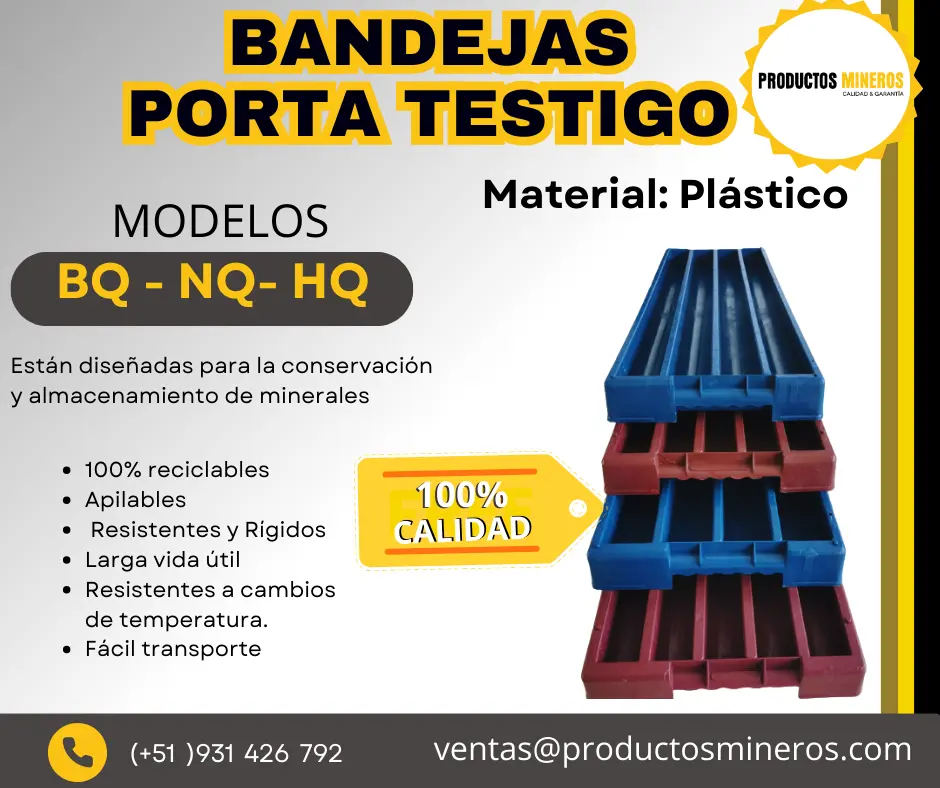 CAJAS PORTA TESTIGOS HQ - PRODUCTOS MINEROS 