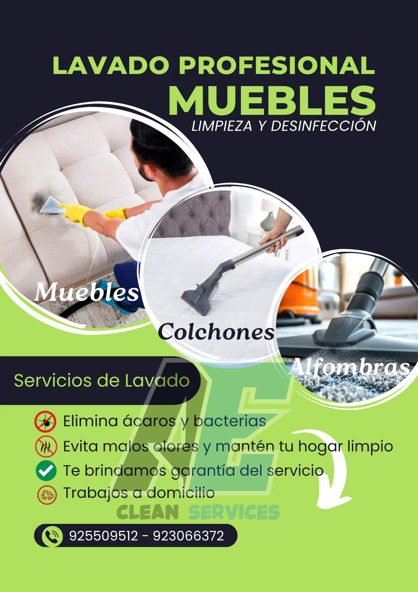 LAVADO DE MUEBLES COLCHONES Y ALFOMBRAS