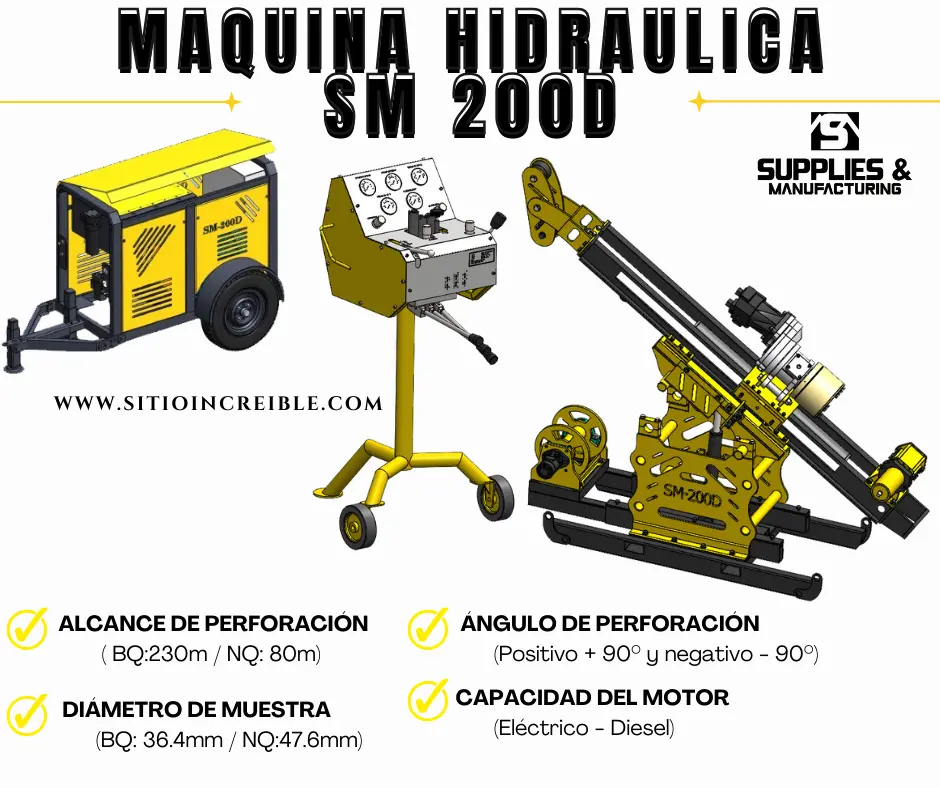 perforadora hidráulica para sondeo recuperación de núcleo 