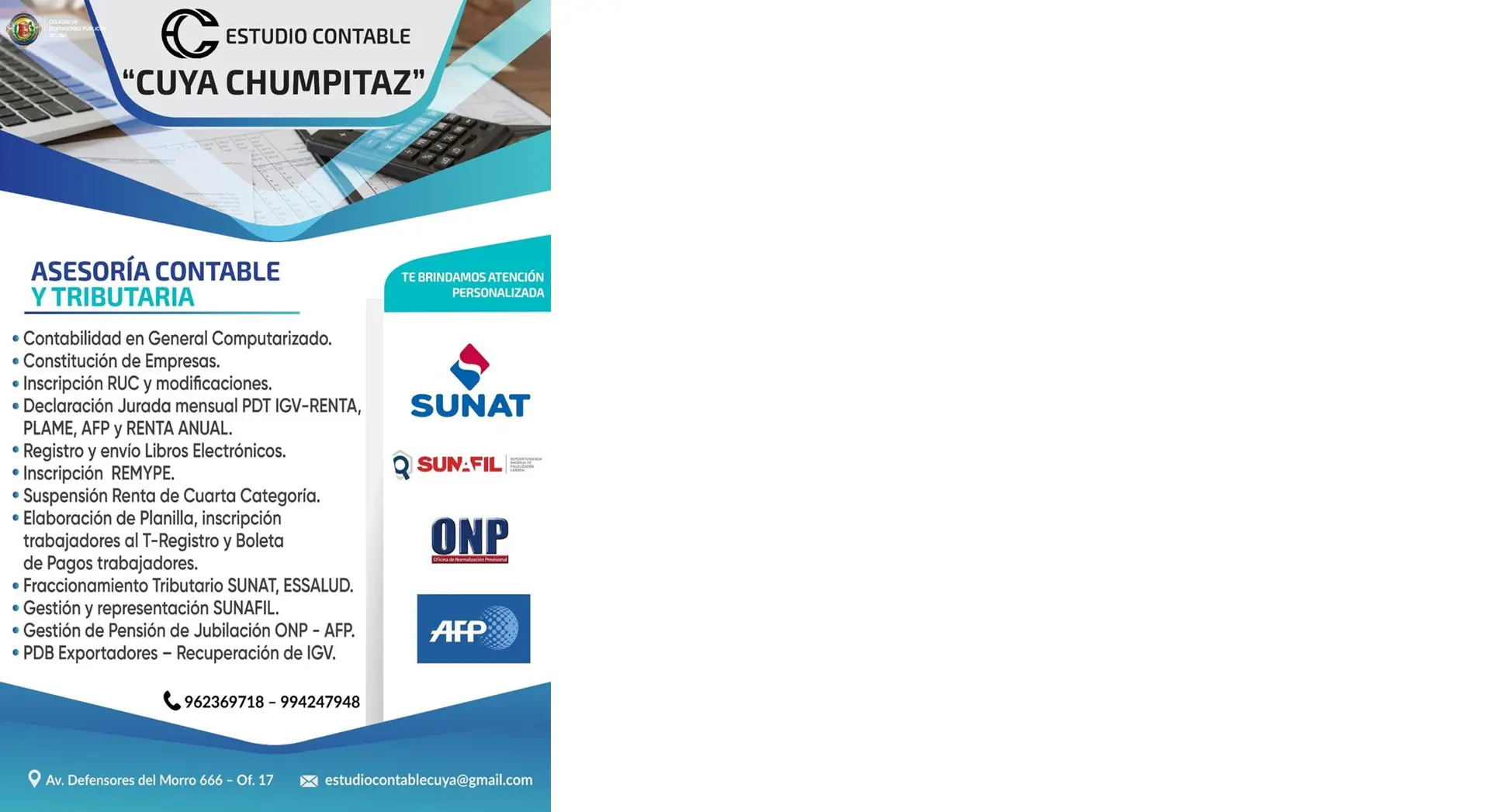ESTUDIO CONTABLE CUYA CHUMPITAZ