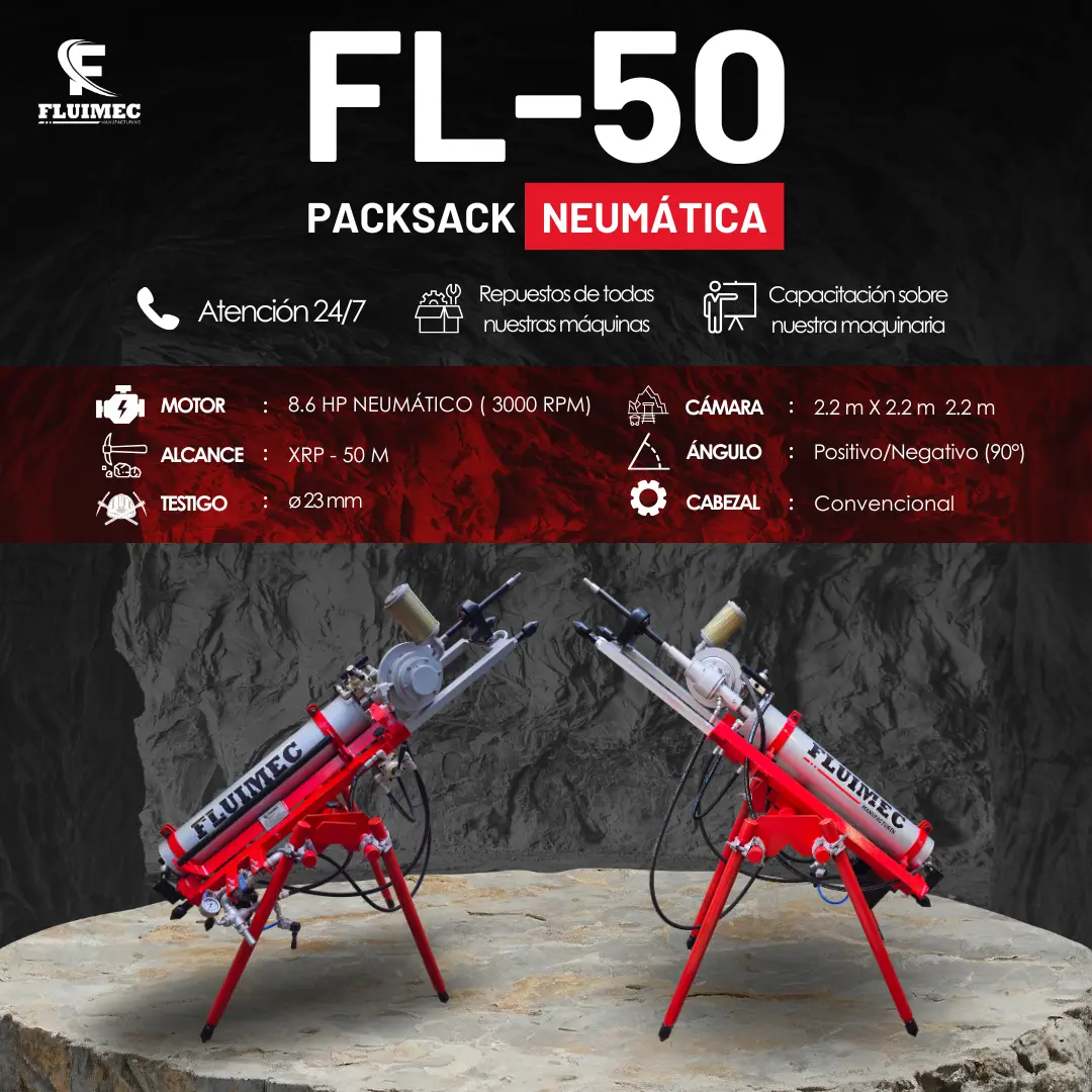 PACKSACK NEUMÁTICA FL50 trabajos en industria minera 