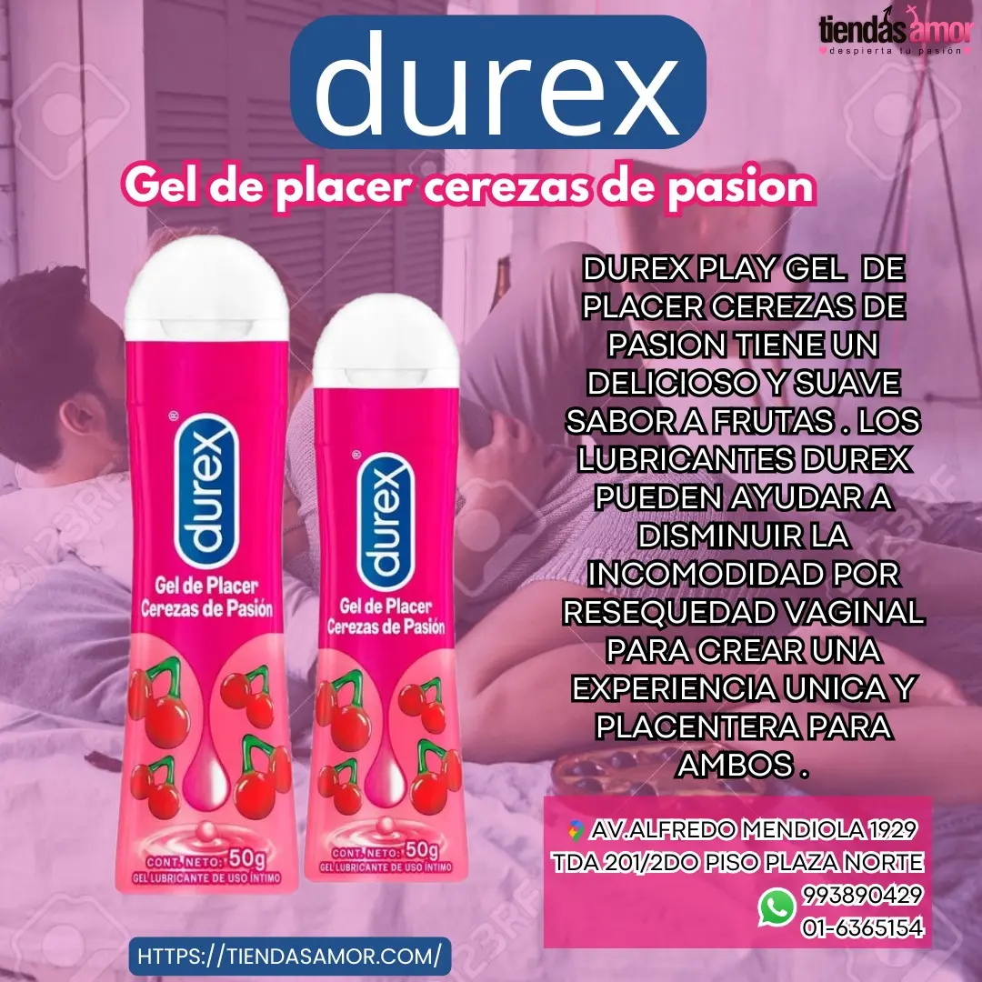 Gel Lubricante DUREX de Placer Play Cerezas MULTIORGASMICO - TIENDAS AMOR 