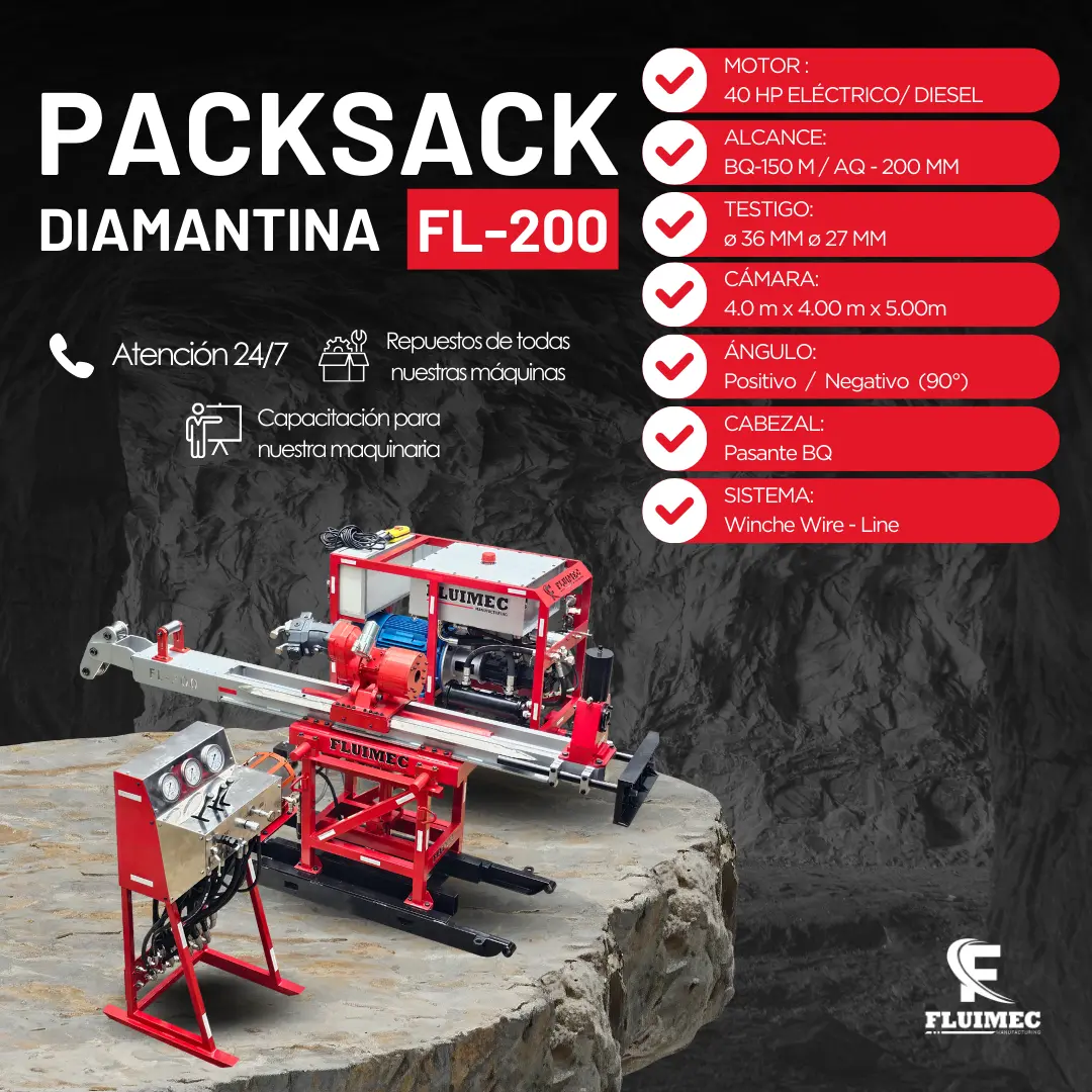 PACKSACK DIAMANTINA FL-200 EQUIPO PARA INDUSTRIA MINERA 
