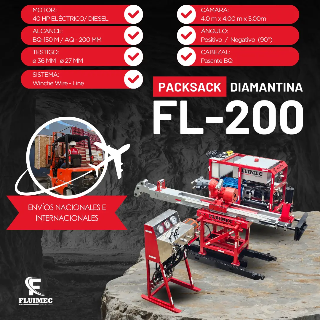 PACKSACK DIAMANTINA FL-200 EQUIPO PARA INDUSTRIA MINERA 