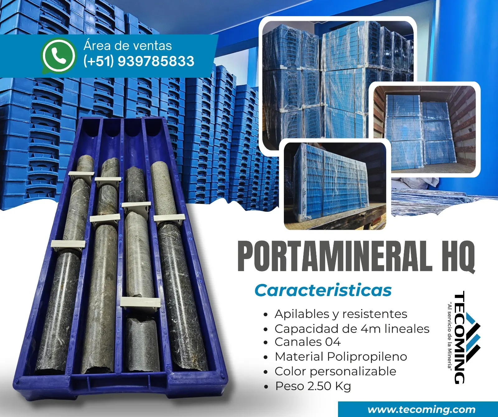 BANDEJAS PORTA TESTIGO HQ - MINERIA Y YACIMIENTOS