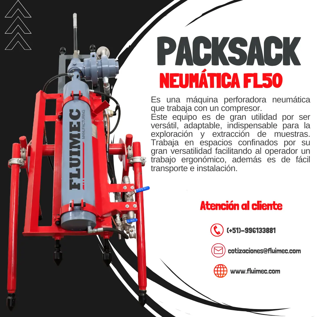 PACKSACK NEUMÁTICA FL50 equipo para industria minera 