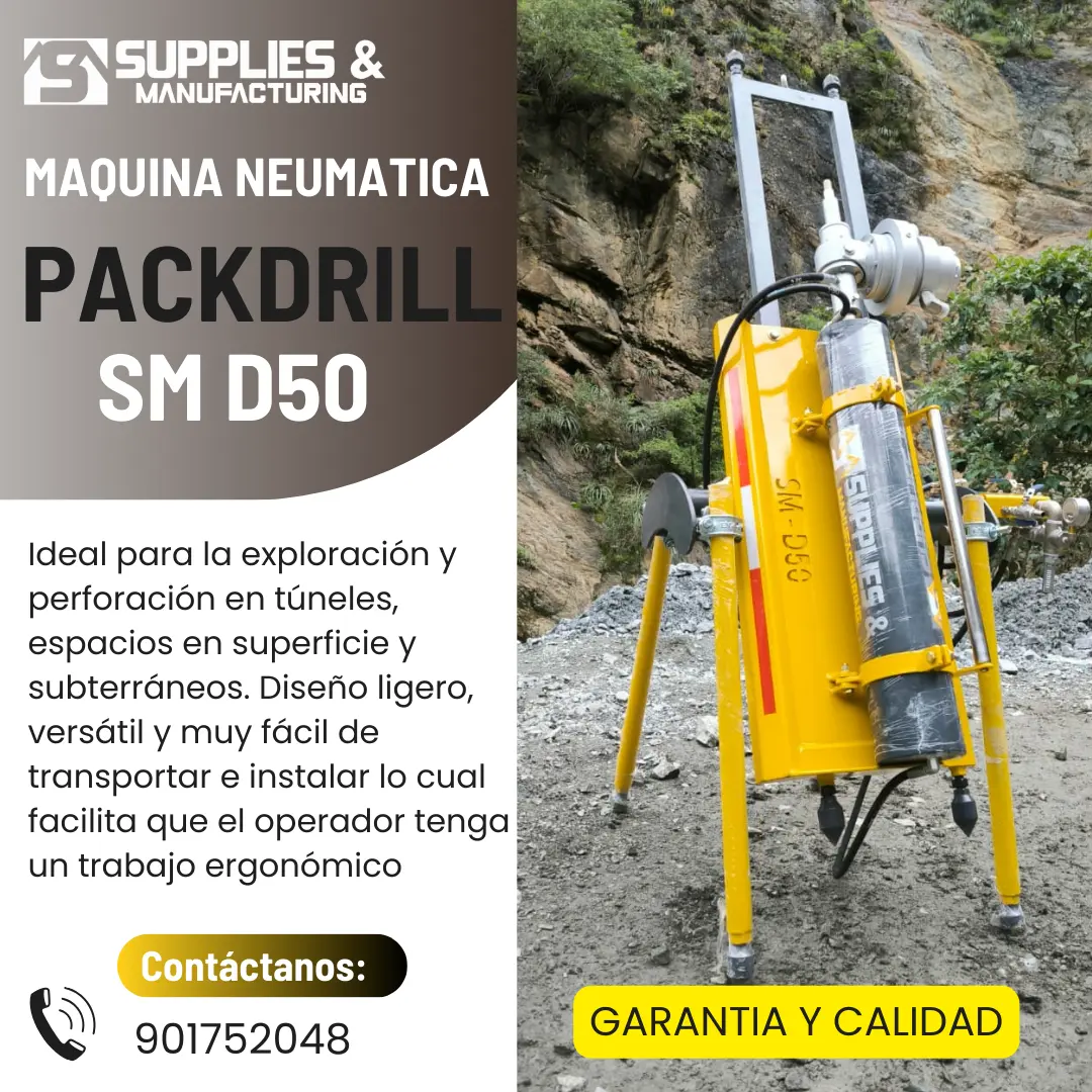 EQUIPO NEUMATICO DIAMANTINA PACKDRILL SM D50 - MUESTREO DE MINERAL