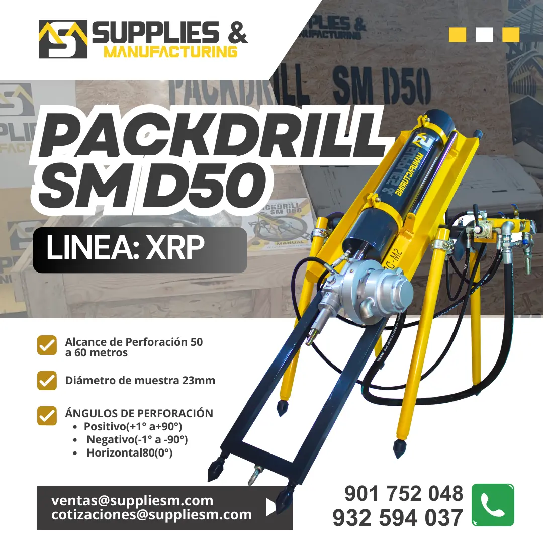 EQUIPO NEUMATICO PACKDRILL SM D50 PARA EXPLORACION