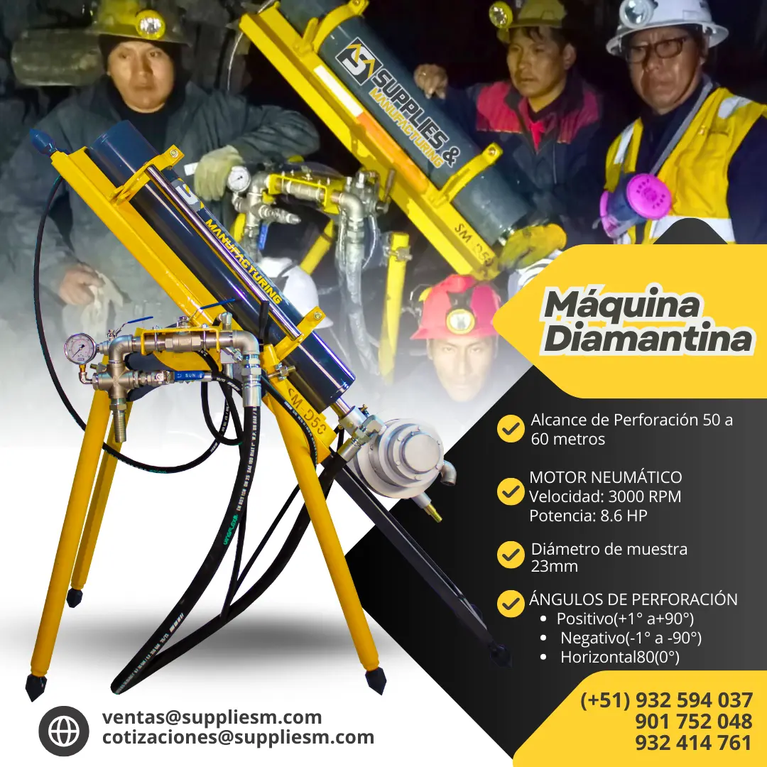 PERFORADOR DIAMANTINA NEUMATICA PARA EXTRACCION DE MINERAL