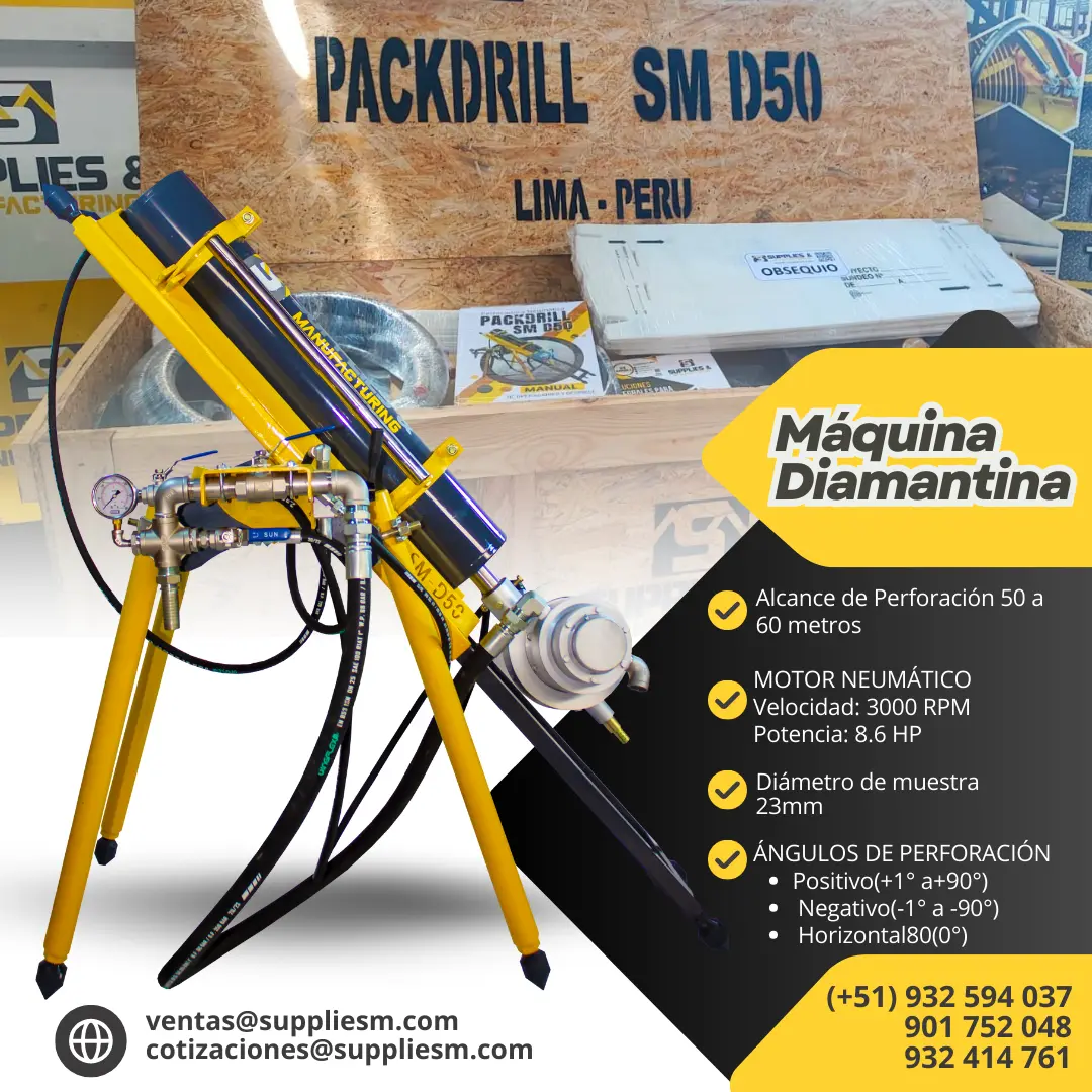 MAQUINA DIAMANTINA NEUMATICA PARA EXTRACCION DE VETAS