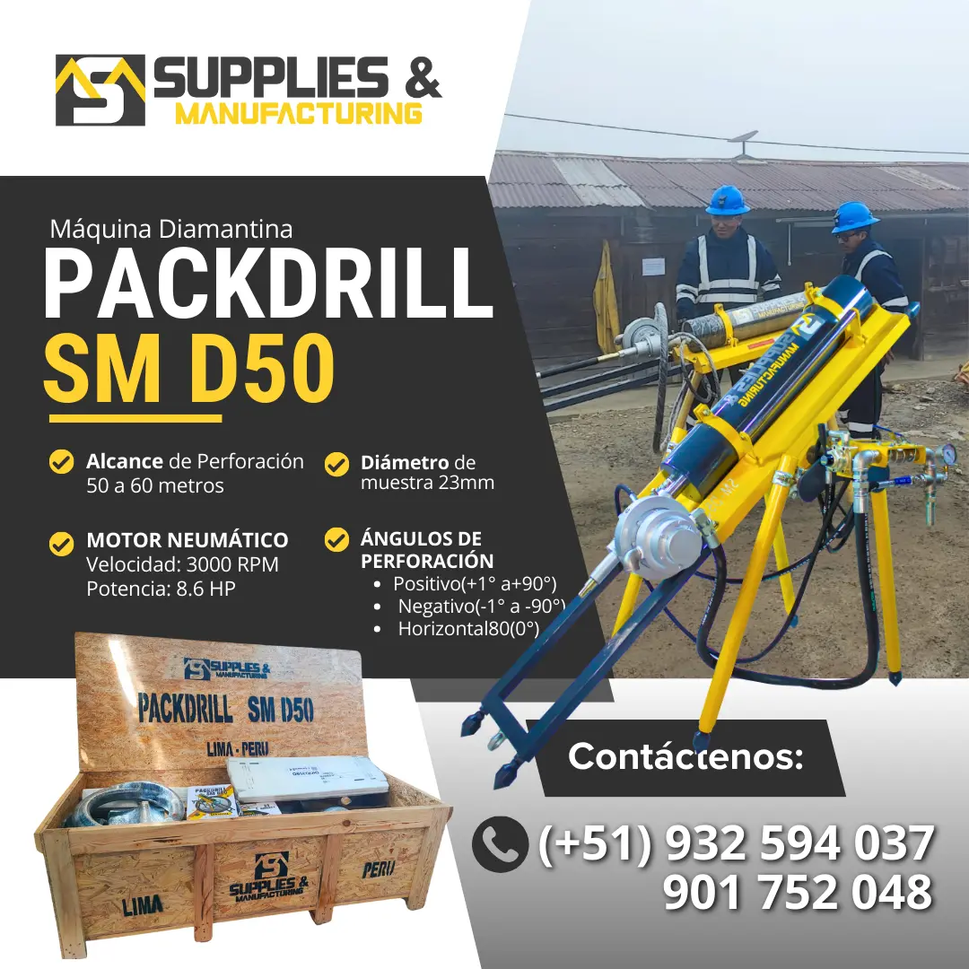 equipo para perforaciones mineras packdrill 