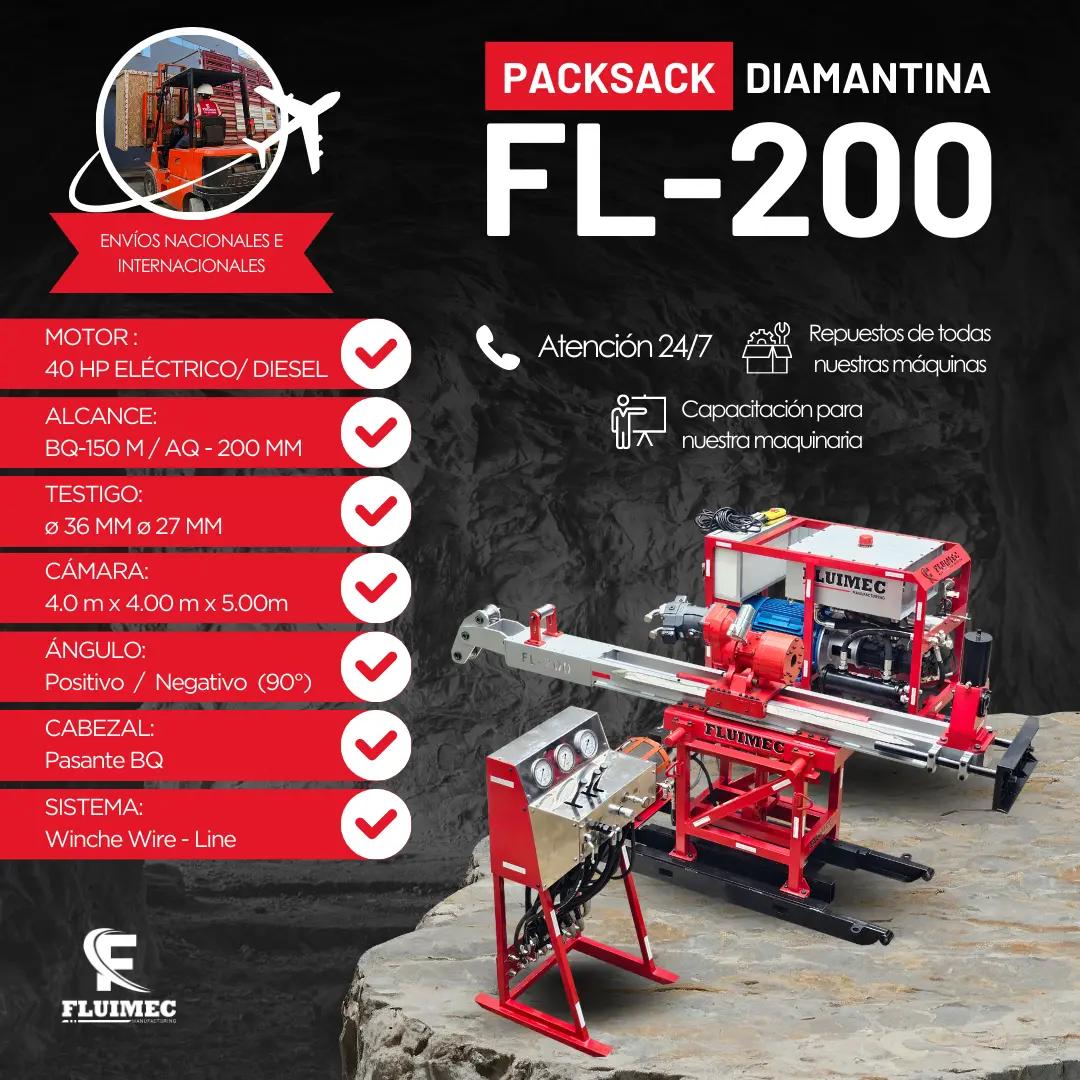 packsack diamantina fl-200 equipo para industria minera 