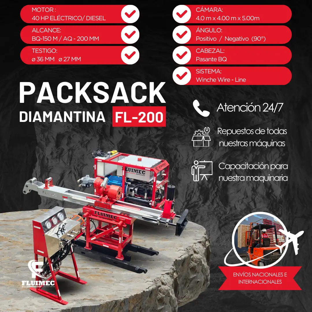 packsack diamantina fl-200 equipo para mineria 