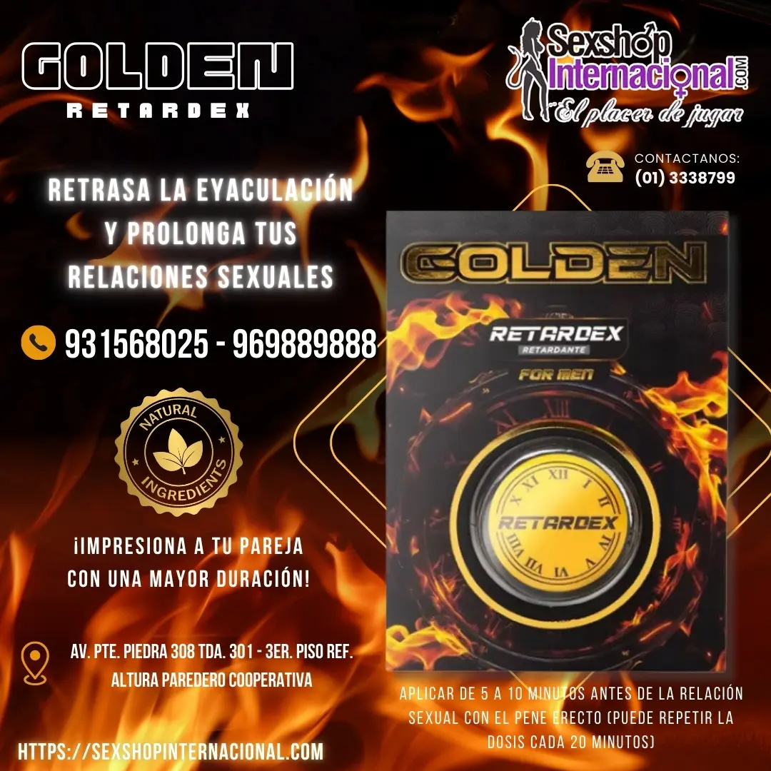 RETARDEX GOLDEN RETRASA LA EYACULACIÓN CON INGREDIENTES NATURALES