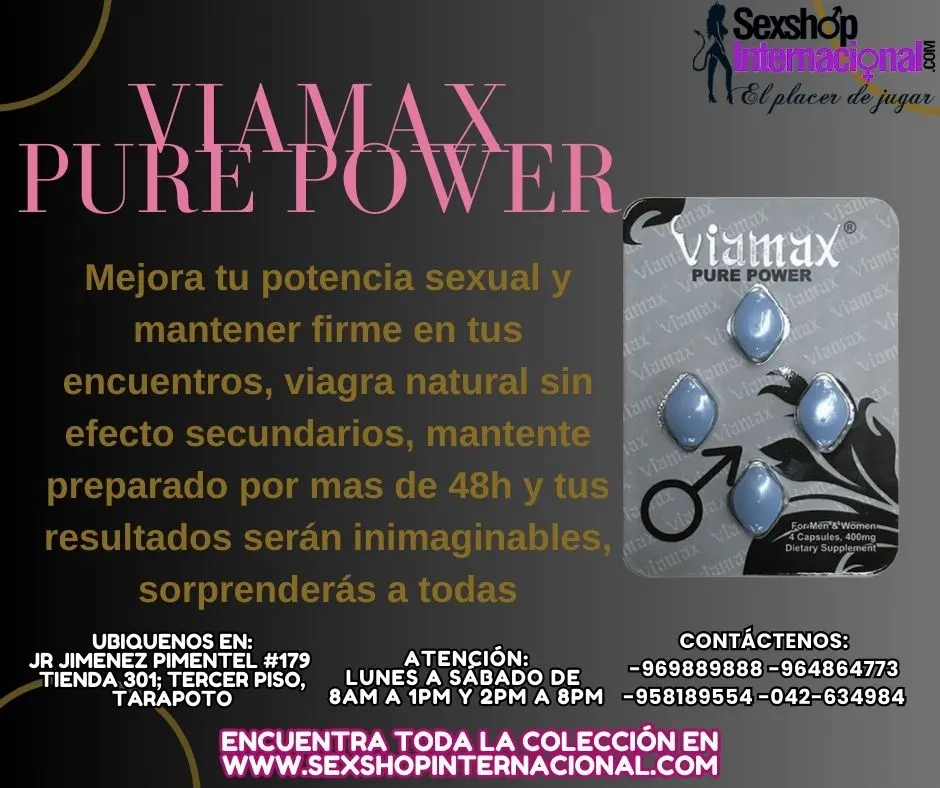 MEJORA TODO DE TI VIAMAX PURE POWER POTENCIADOR SEXUAL AL MAXIMO