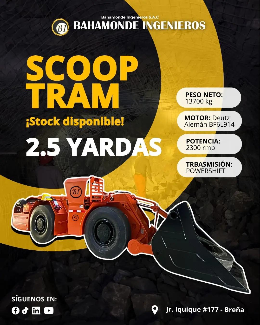 SCOOPTRAM DE 2.5 YARDAS