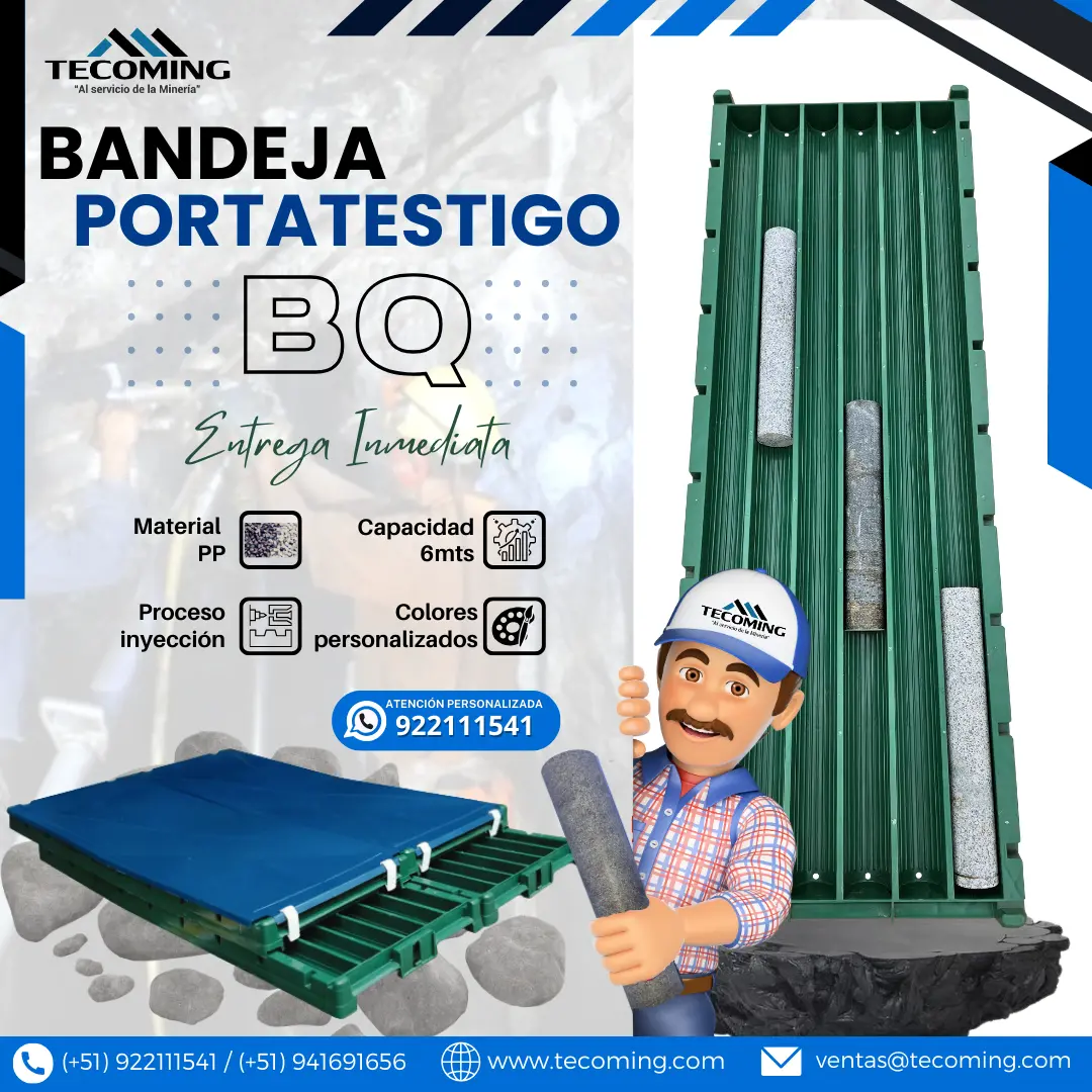 PERFORACION MINERAS BANDEJAS BQ PARA REGISTRO DE MINERALES