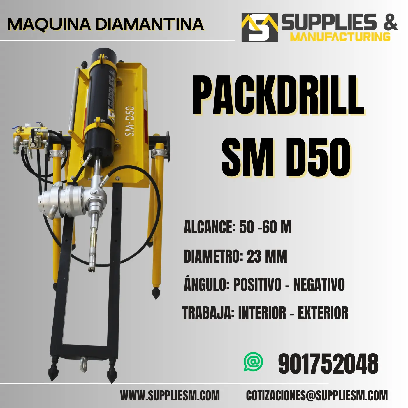 maquina diamantina packdrill para minería 