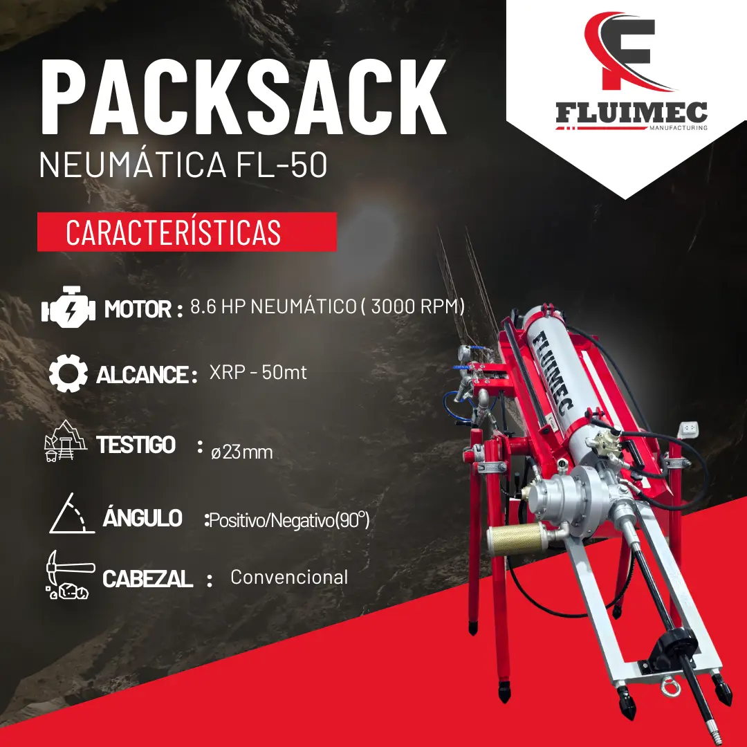 PACKSACK NEUMÁTICA FL50 equipo para industria minera 