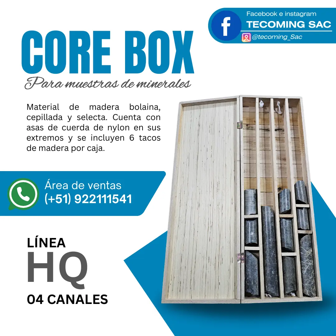 CAJAS DE MADERA PARA EXPLORACIÓN MINERA Y GEOLÓGICA