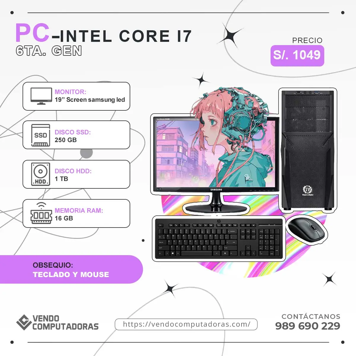 Computadora Intel i7 6ta Gen 