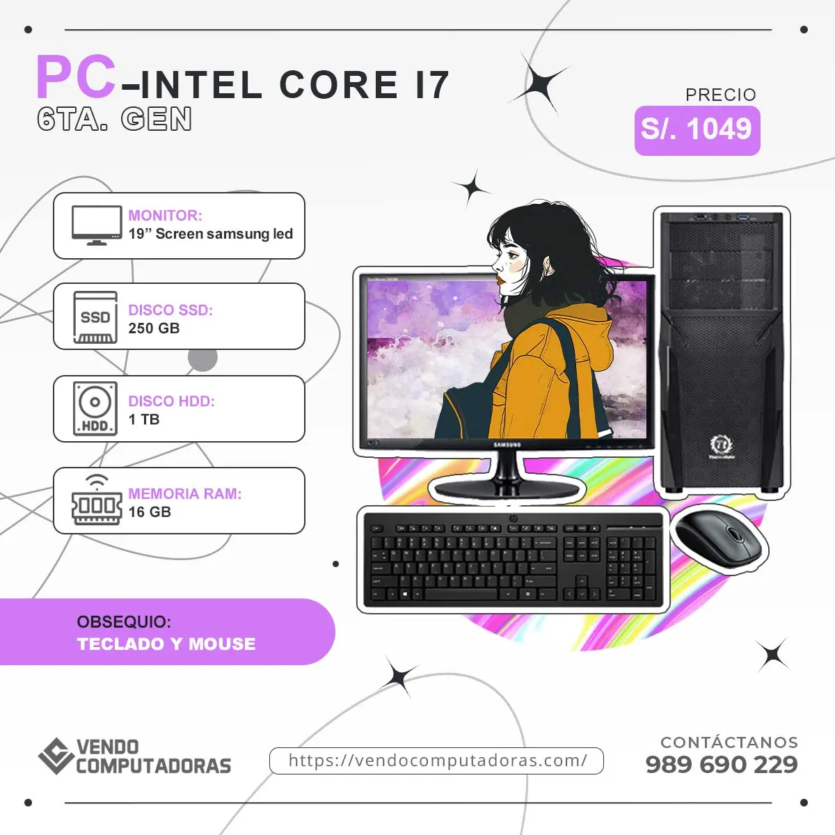  Listo para todo Core i7 16GB RAM SSD HDD