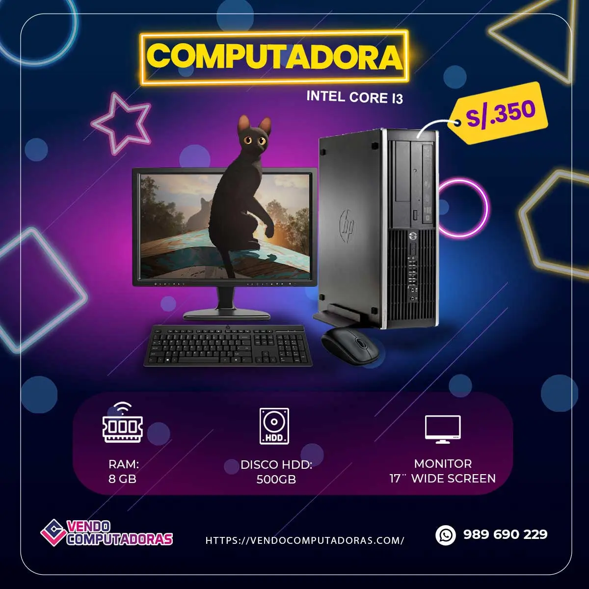 OFERTA CORE I3 HP COMPLETA