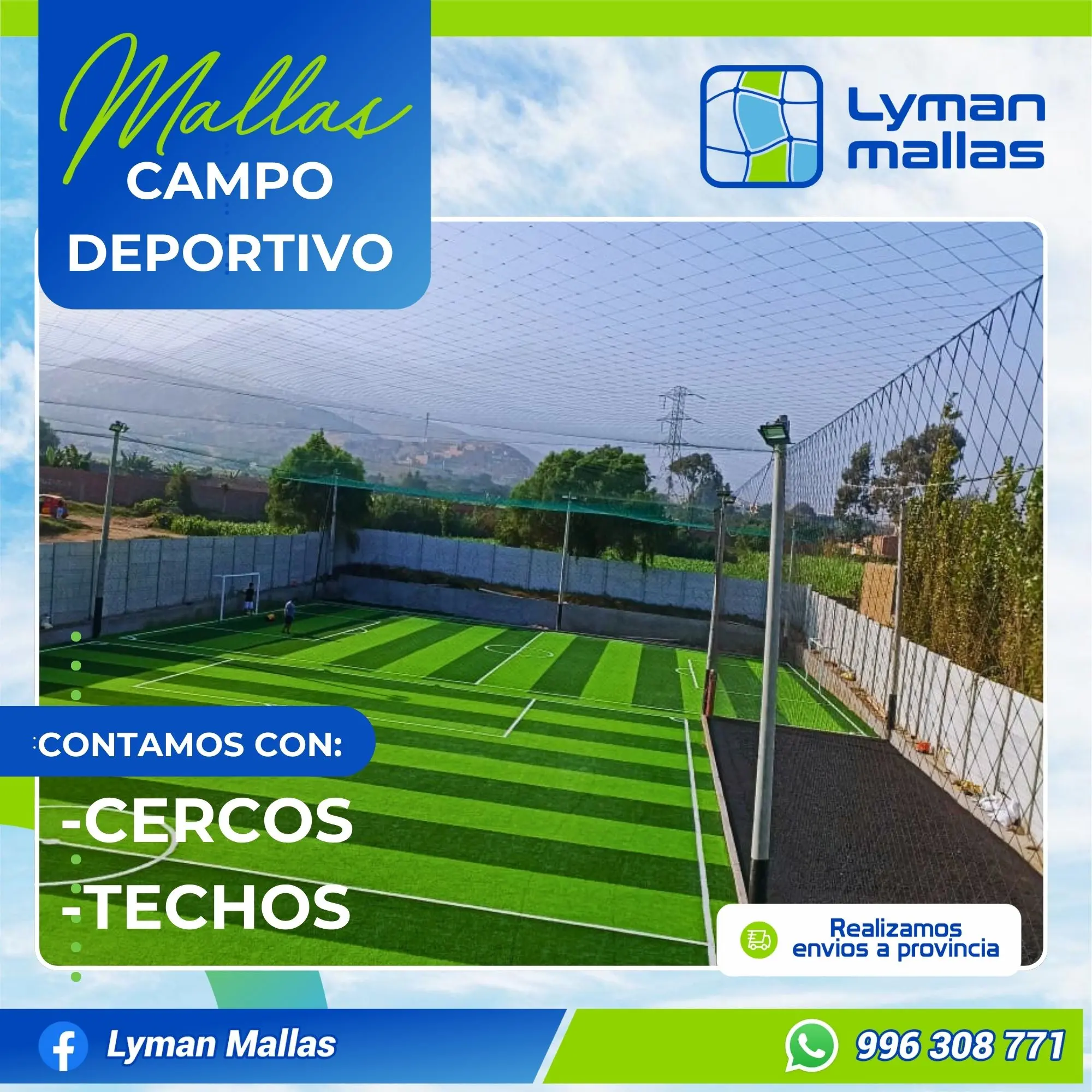 Venta de mallas para Campo Deportivo - Lyman Malla