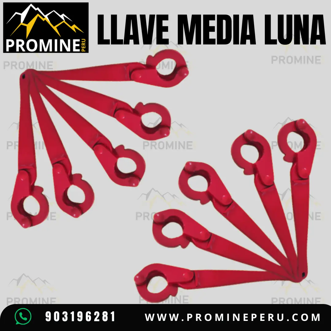 Llave Media Luna Herramienta Resistente para Minería