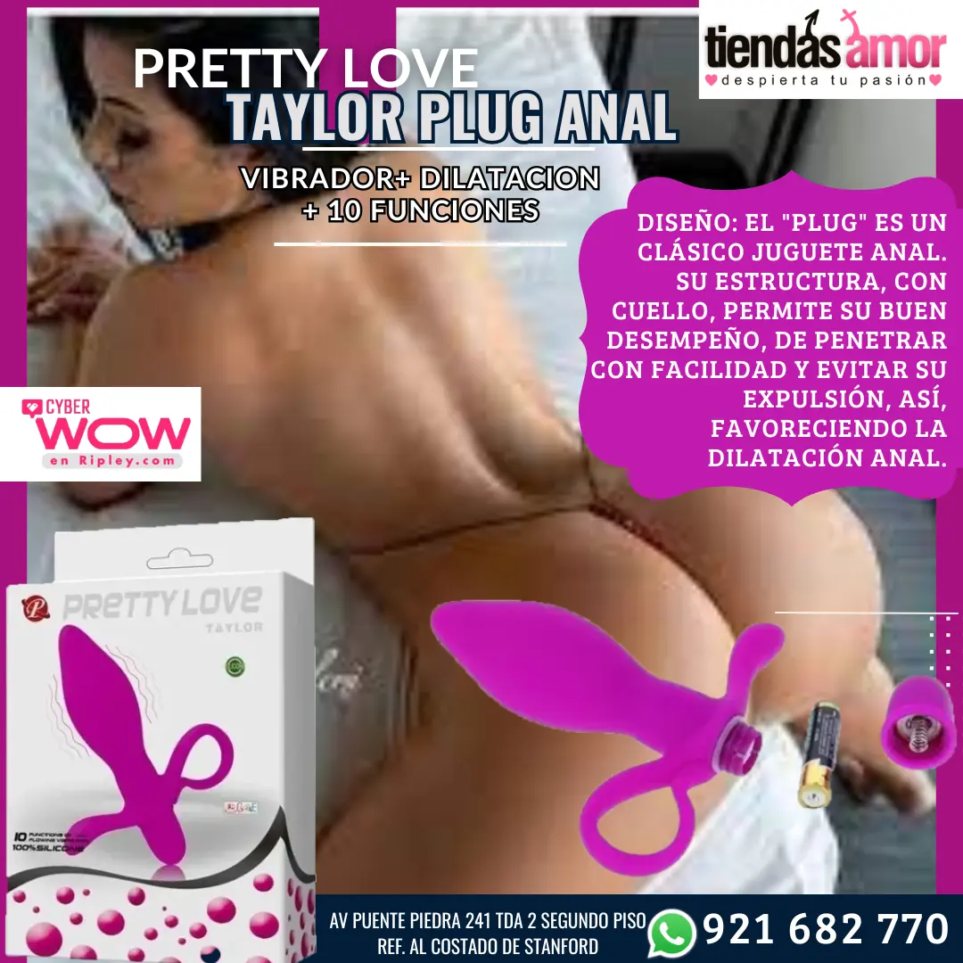 Vibrador Pretty Love Taylor Plug Anal Dilatacion 10 Func