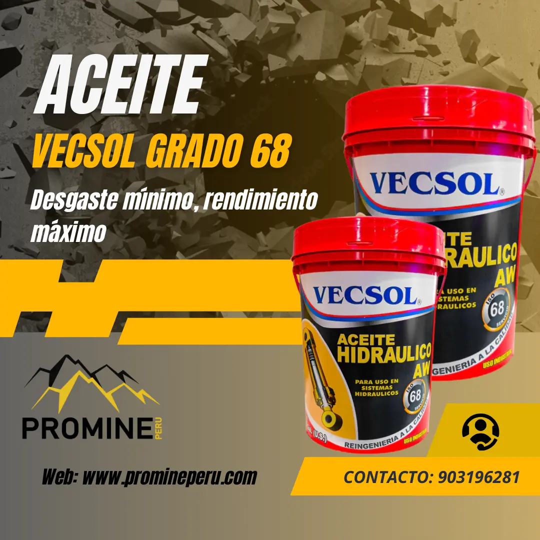 Aceite Vecsol Grado 68 Lubricación Óptima para Minería