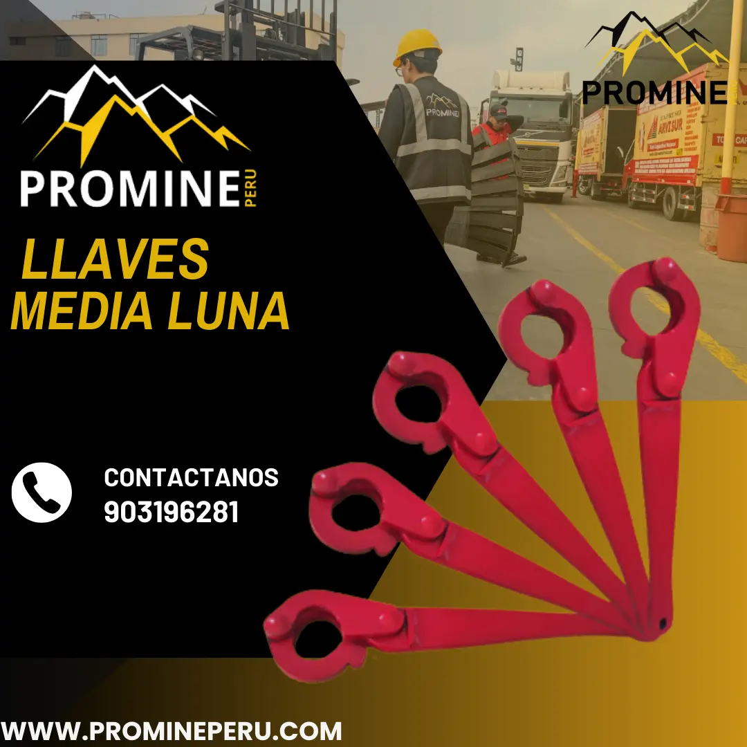 Llave Media Luna Herramienta Resistente para Minería