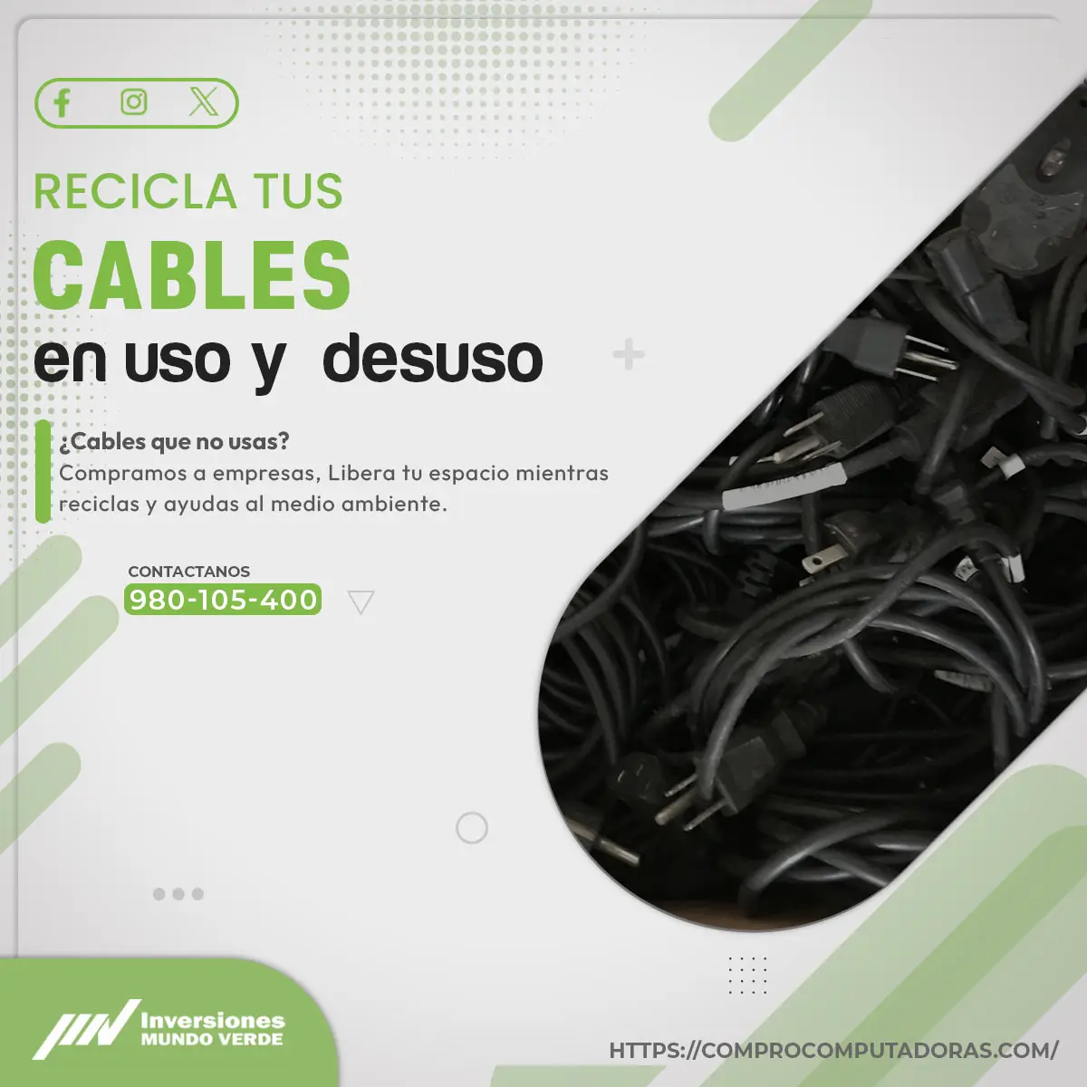  Recicla tus Cables y Gana Dinero con Servicio Mundo Verde 