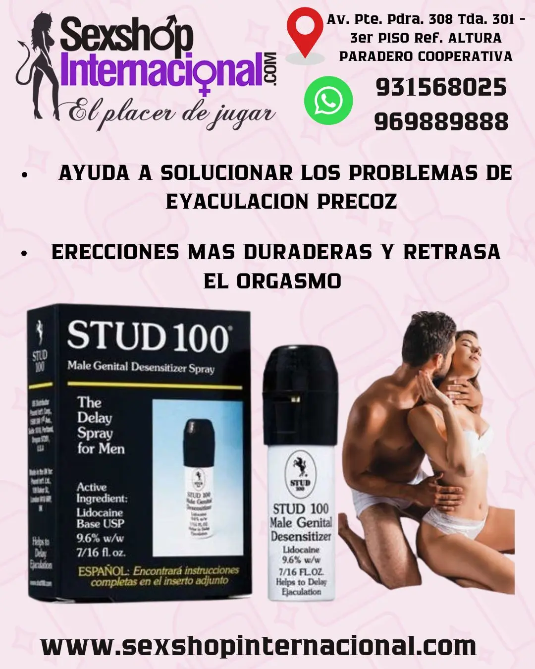 STUD 100 SPRAY RETARDANTE