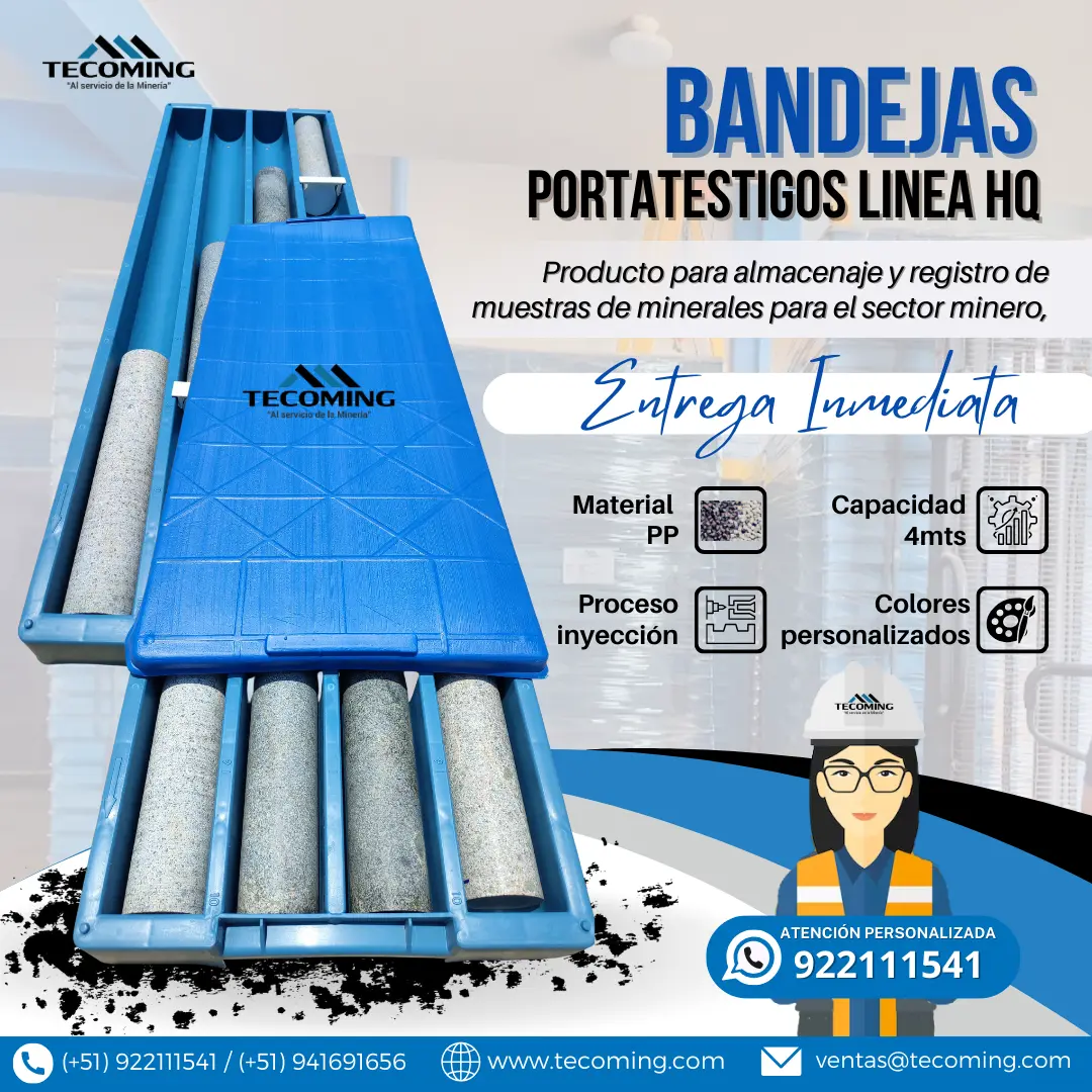 MINERÍA Y SONDAJE BANDEJAS PORTATESTIGO HQ PARA MUESTRAS