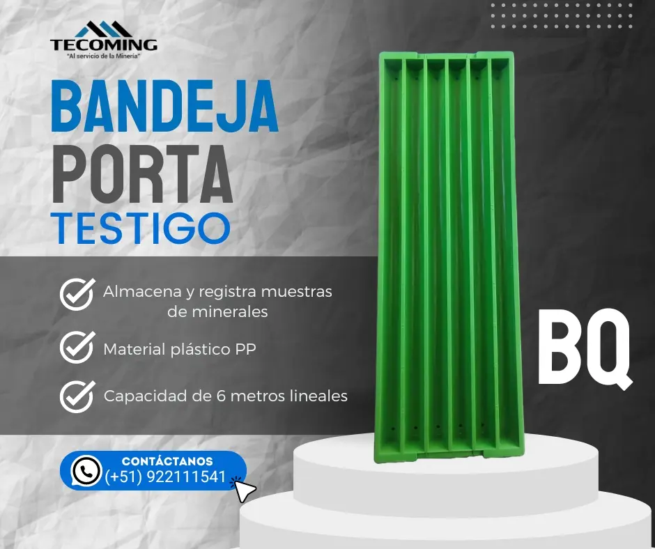 BANDEJAS BQ - REGISTRO Y CONTROL DE MUESTRAS MINERALES