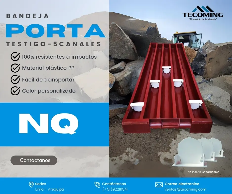 PRODUCTOS PARA EXPLORACIÓN BANDEJAS DE PLÁSTICO NQ