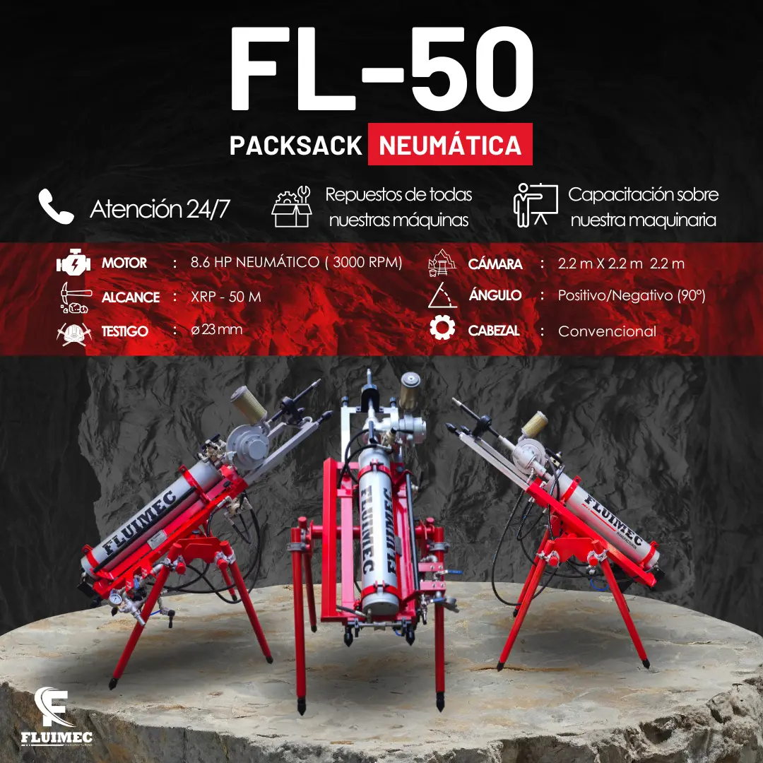 PACKSACK NEUMÁTICA FL50 equipo para industria minera 