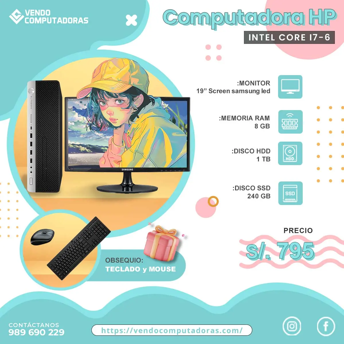 PC Intel i7-6 La potencia que necesitas lista para traba